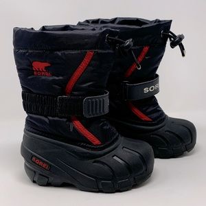 Sorel Kid's Red Black Flurry TP Winter Boots